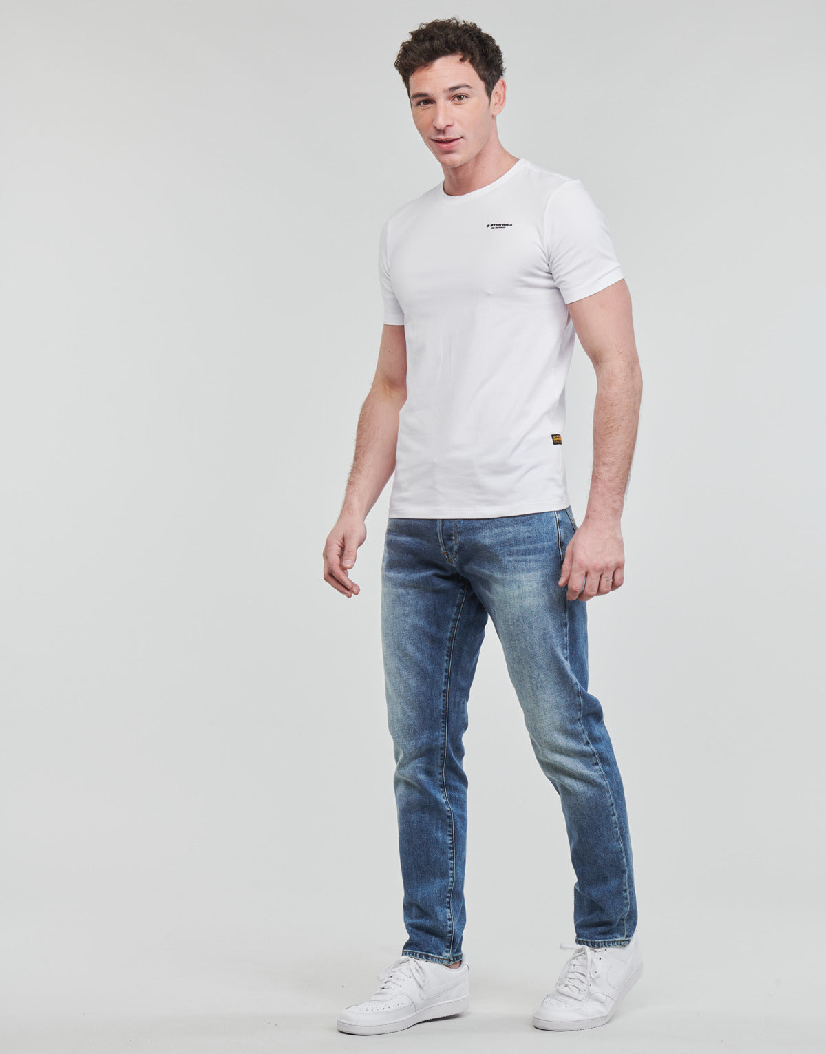 T-shirt Uomo G-Star Raw  Slim base r t s\s  Bianco