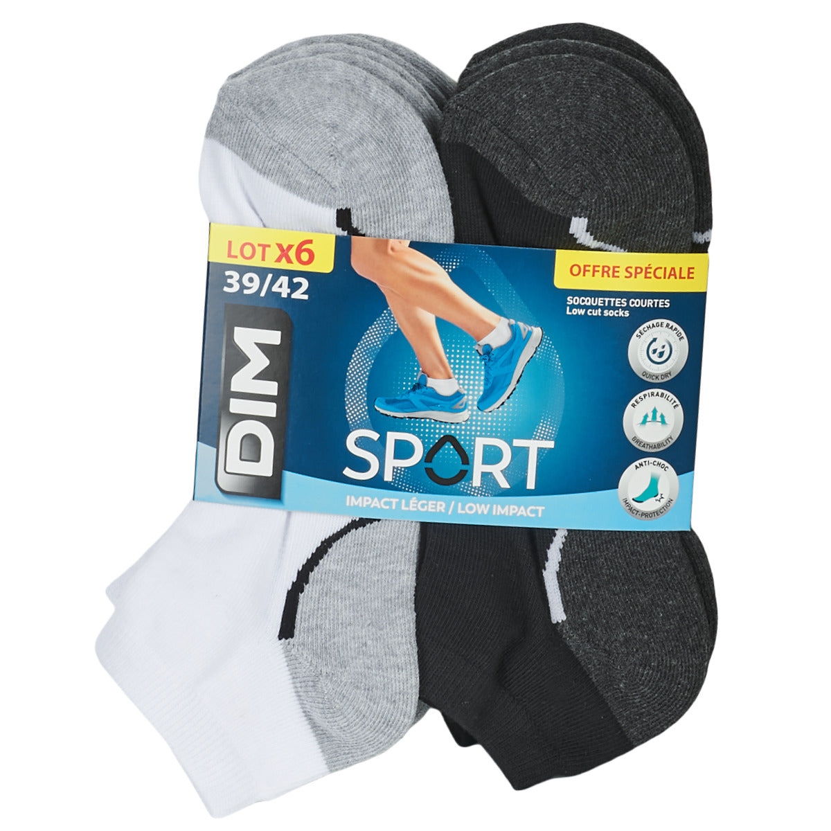 Calze sportive Uomo DIM  SPORT IMPACT X6  Multicolore