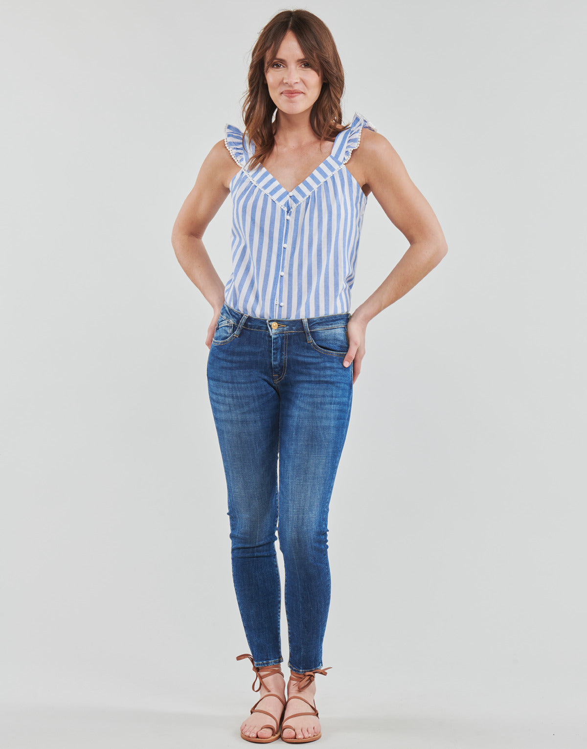 Jeans skynny Donna Le Temps des Cerises  POWERC  Blu
