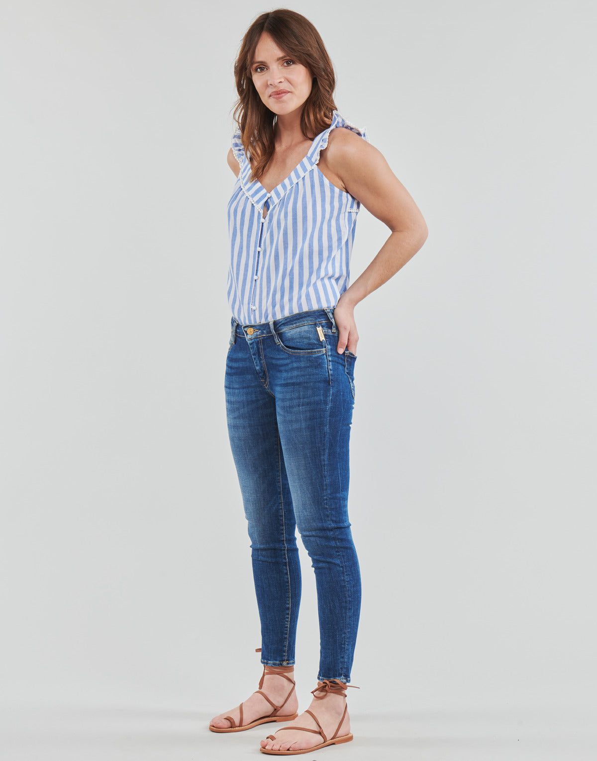 Jeans skynny Donna Le Temps des Cerises  POWERC  Blu