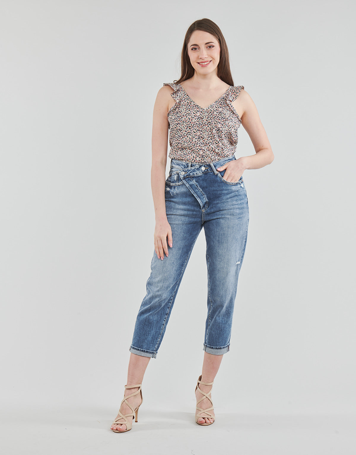Jeans boyfriend Donna Le Temps des Cerises COSY Blu