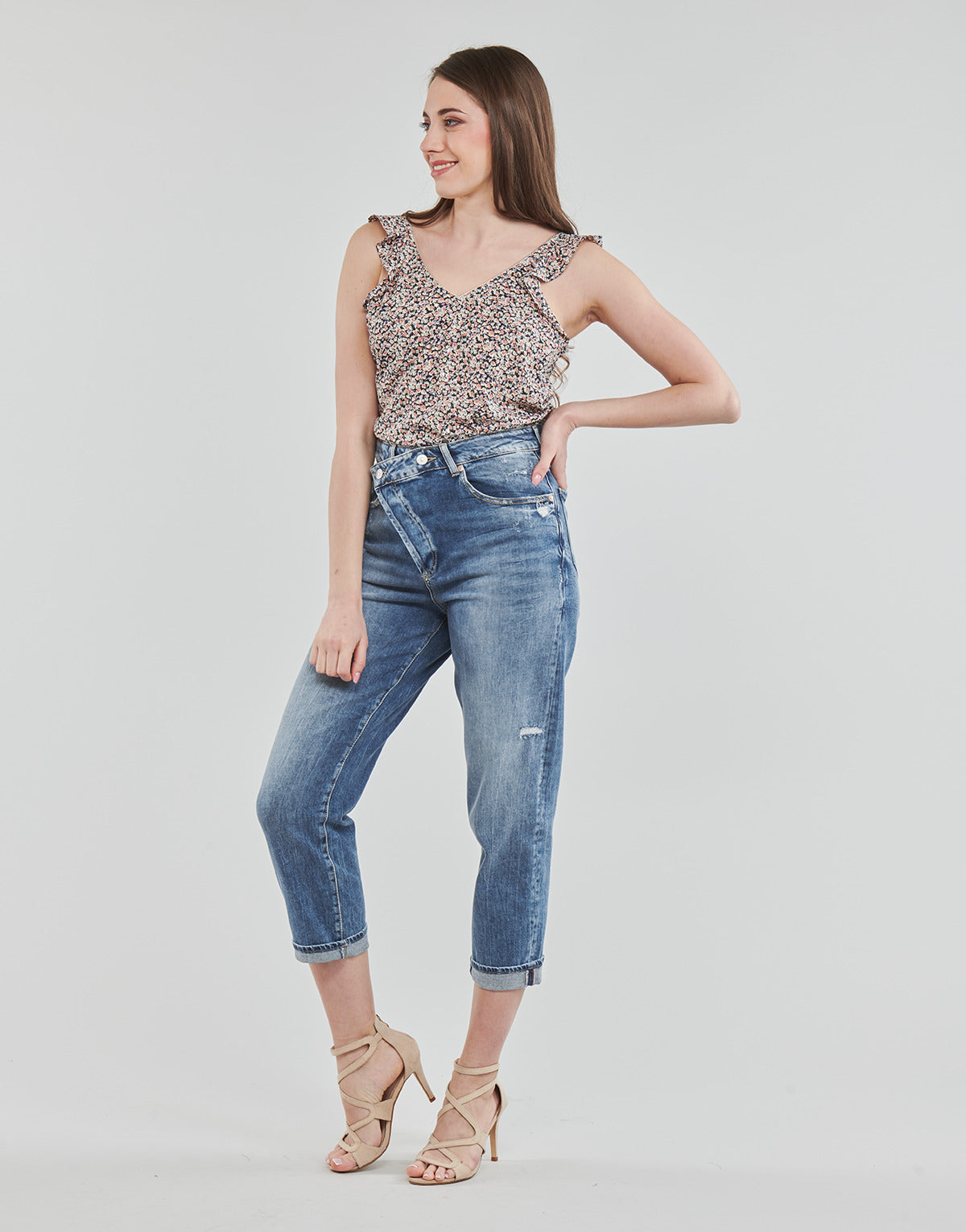 Jeans boyfriend Donna Le Temps des Cerises COSY Blu