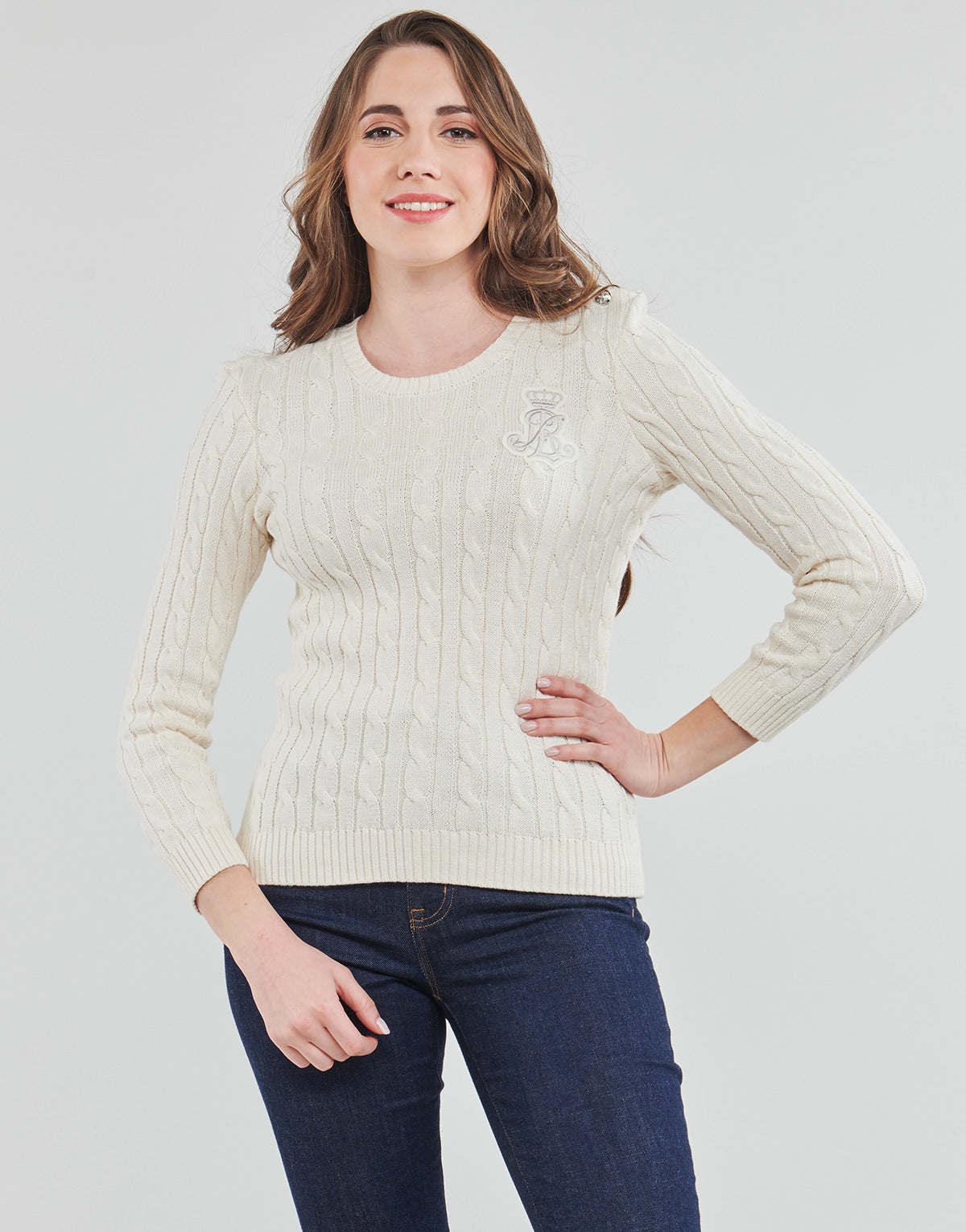 Maglione Donna Lauren Ralph Lauren  MONTIVA-LONG SLEEVE-PULLOVER  Beige