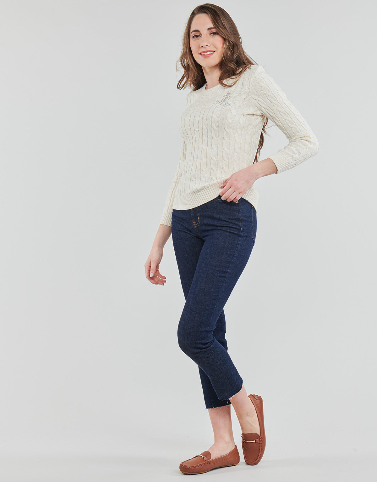 Maglione Donna Lauren Ralph Lauren  MONTIVA-LONG SLEEVE-PULLOVER  Beige