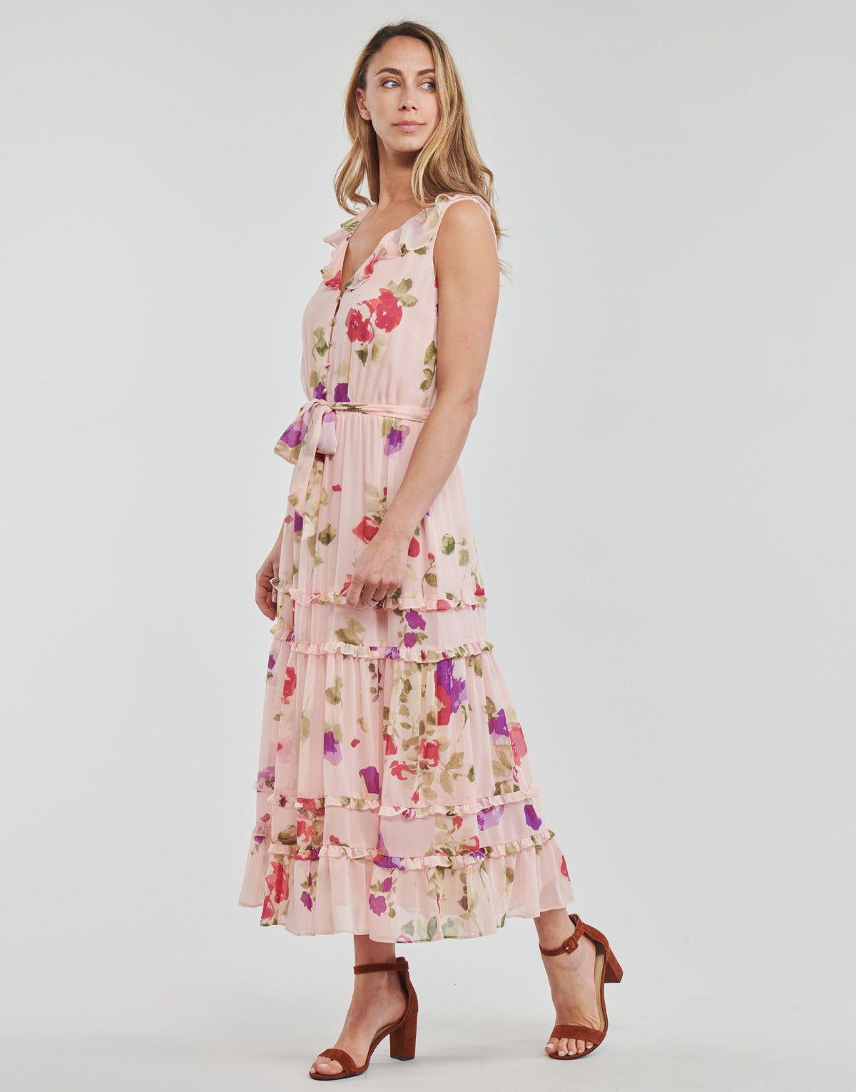 Abito lungo Donna Lauren Ralph Lauren  JINAJA-SLEEVELESS-DAY DRESS  Rosa