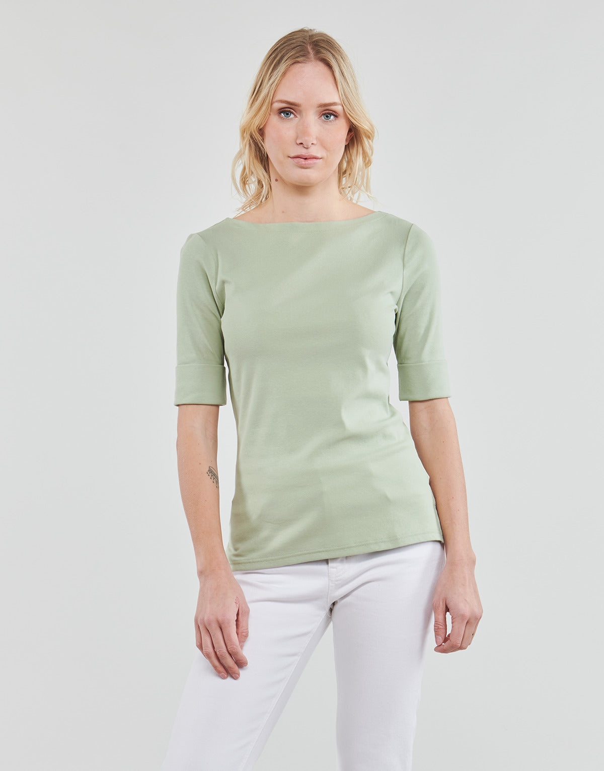 T-shirts a maniche lunghe Donna Lauren Ralph Lauren  JUDY-ELBOW SLEEVE-KNIT  Verde