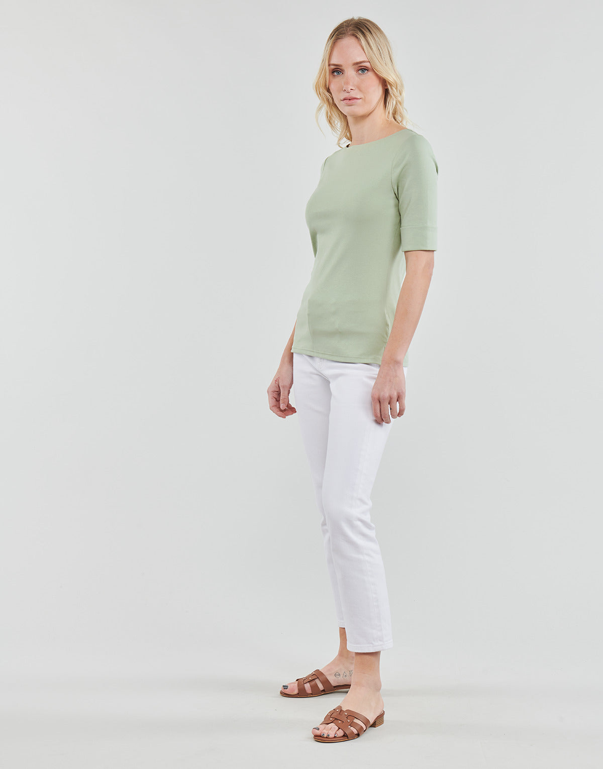 T-shirts a maniche lunghe Donna Lauren Ralph Lauren  JUDY-ELBOW SLEEVE-KNIT  Verde