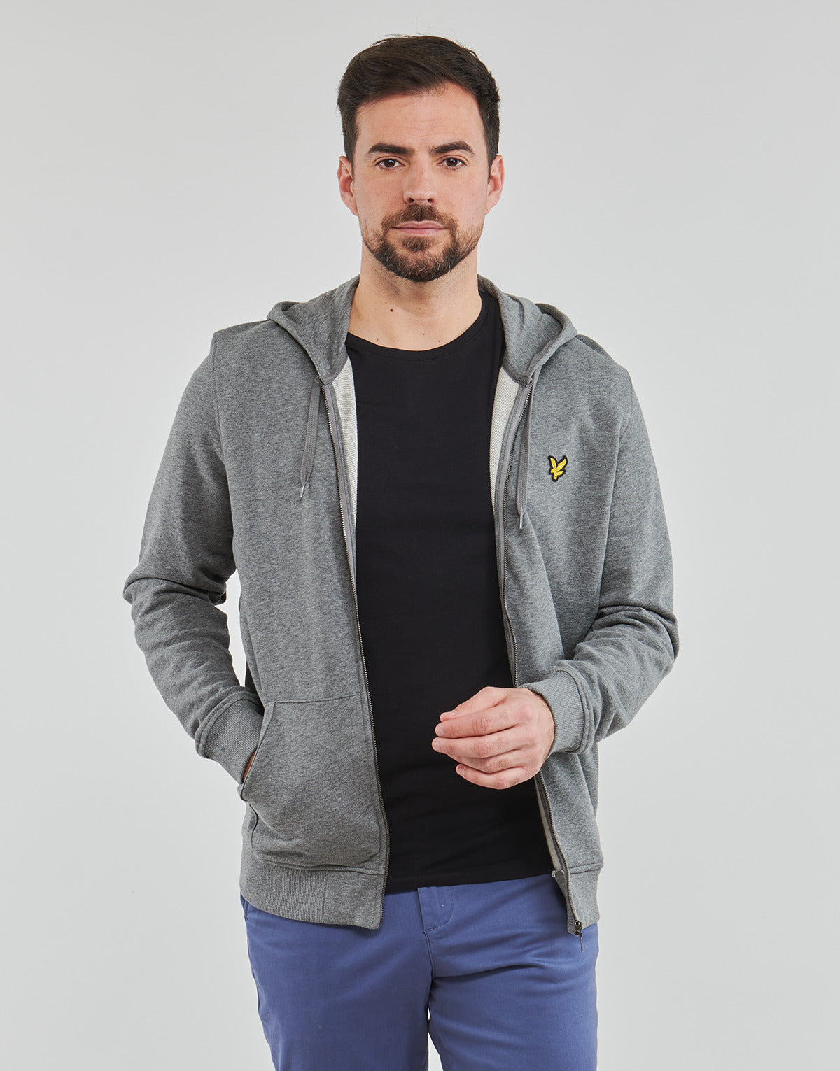 Felpa Uomo Lyle & Scott Zip Through Hoodie Grigio