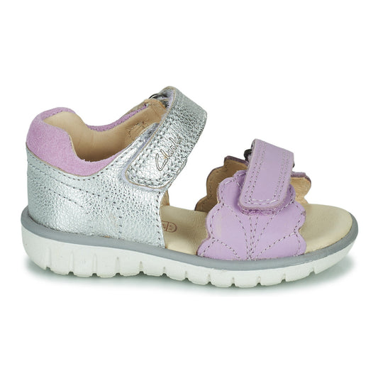 Sandali bambini ragazza Clarks Roam Wing T. Argento
