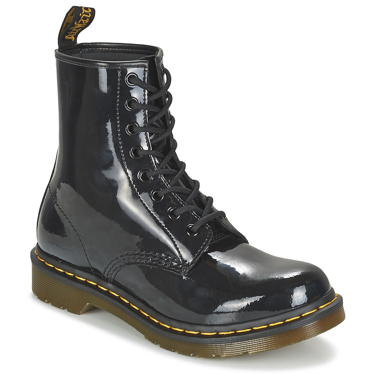 Stivaletti Donna Dr. Martens  1460 W BLACK PATENT LAMPER  Nero