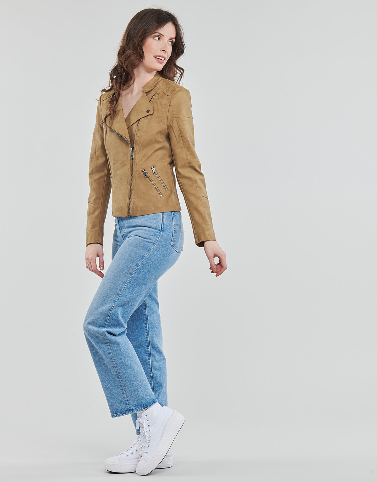 Giacca in pelle Donna Only ONLAVA Marrone