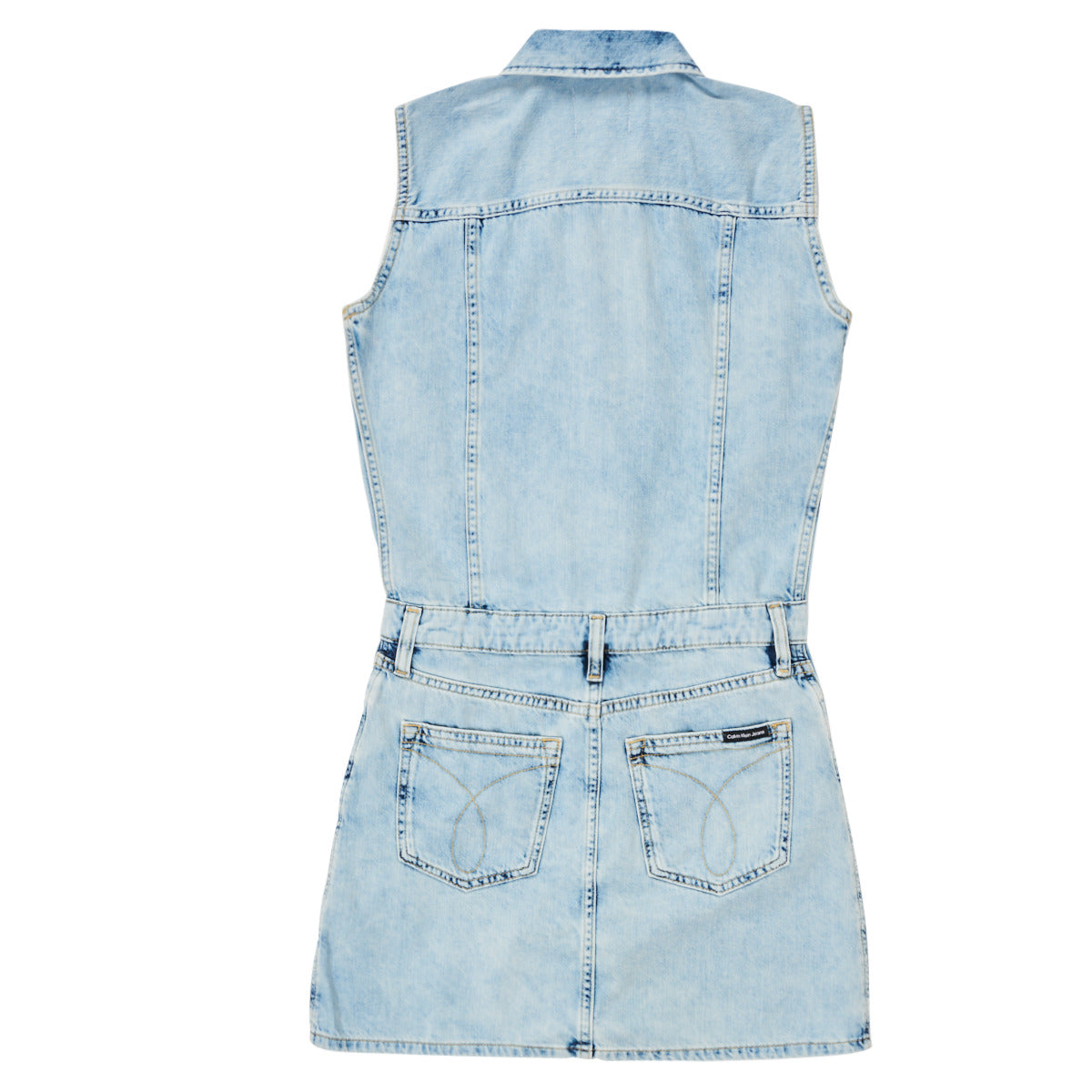 Abito corto ragazza Calvin Klein Jeans SLEEVELESS BLUE DENIM DRESS Blu