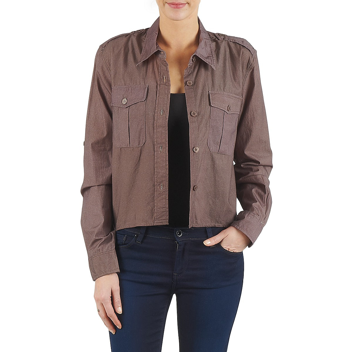 Camicia Donna Brigitte Bardot BB43077 Marrone