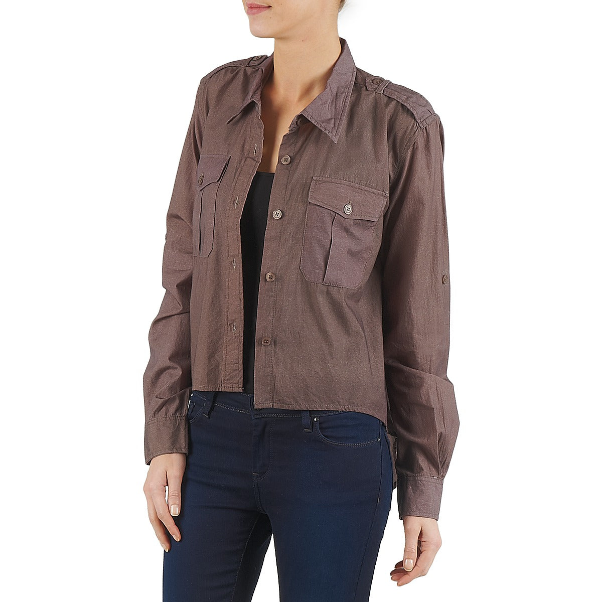 Camicia Donna Brigitte Bardot BB43077 Marrone