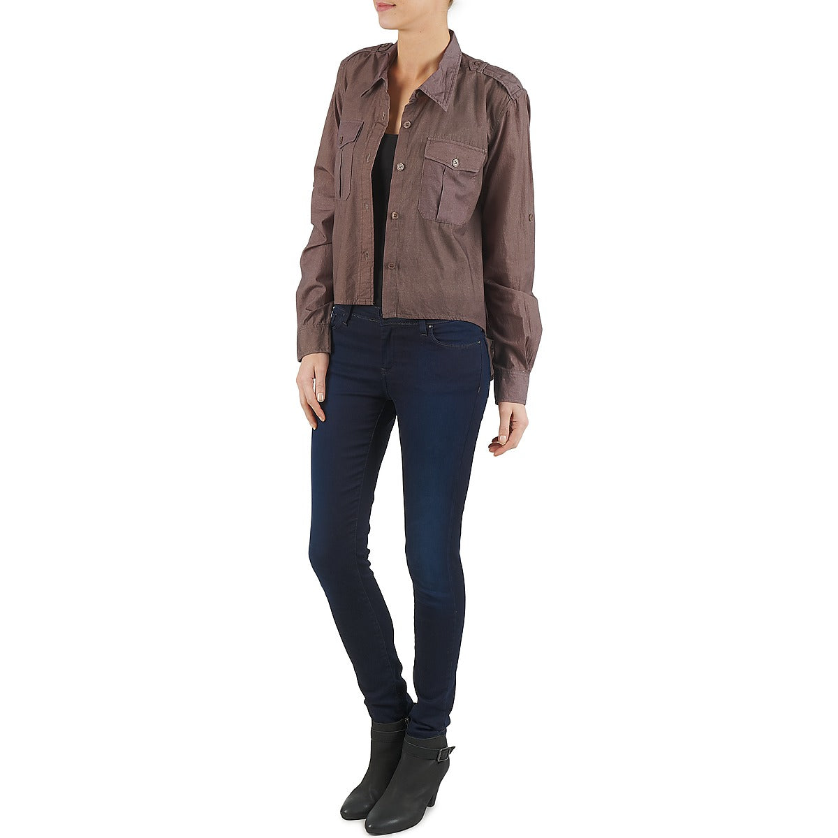 Camicia Donna Brigitte Bardot BB43077 Marrone