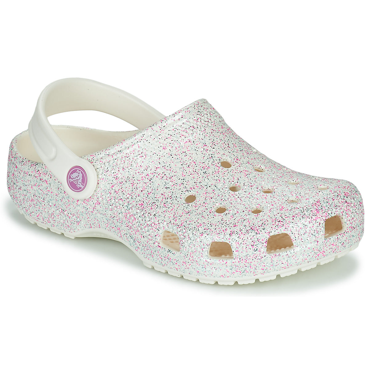 Scarpe bambini ragazza Crocs  CLASSIC GLITTER CLOG K  Bianco