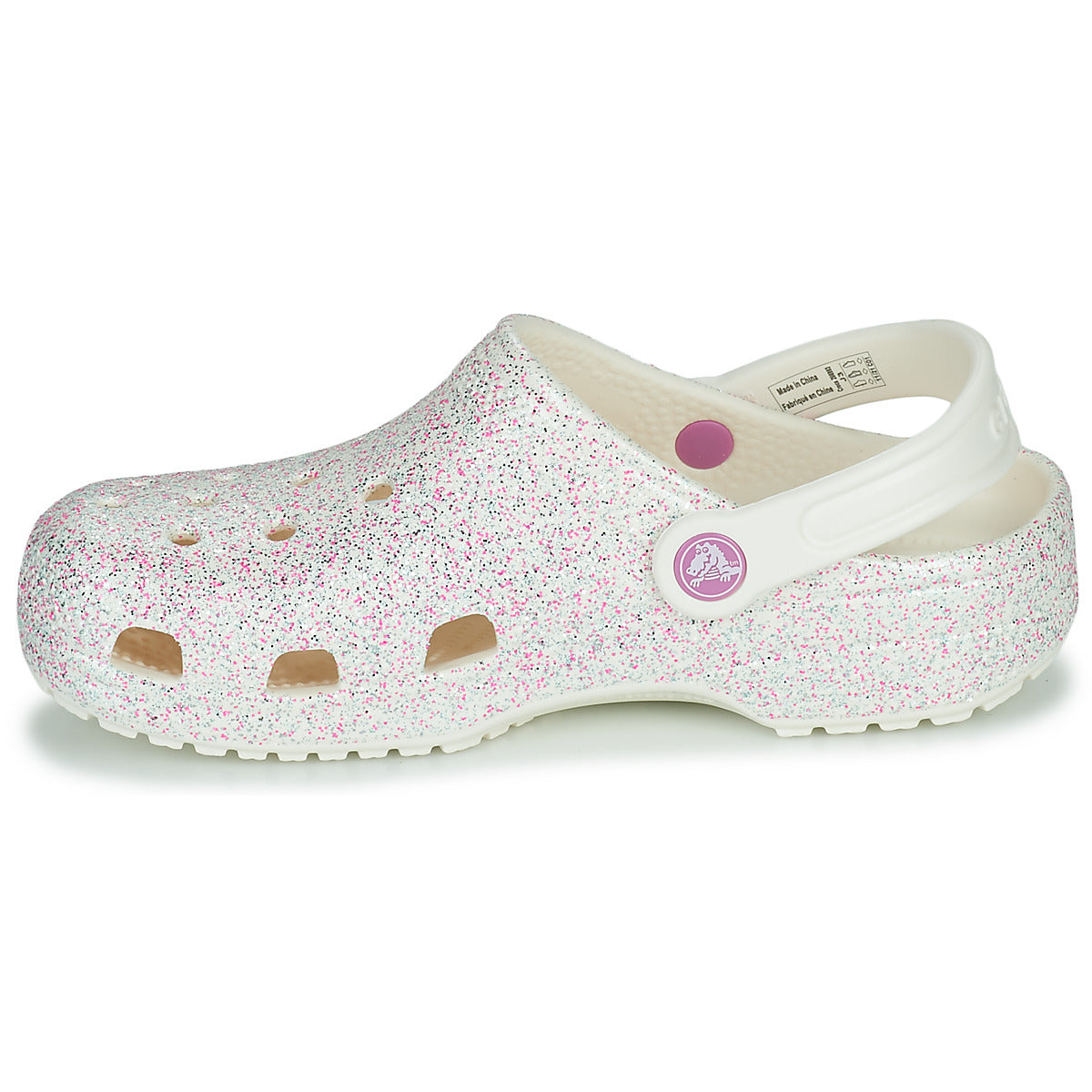 Scarpe bambini ragazza Crocs  CLASSIC GLITTER CLOG K  Bianco