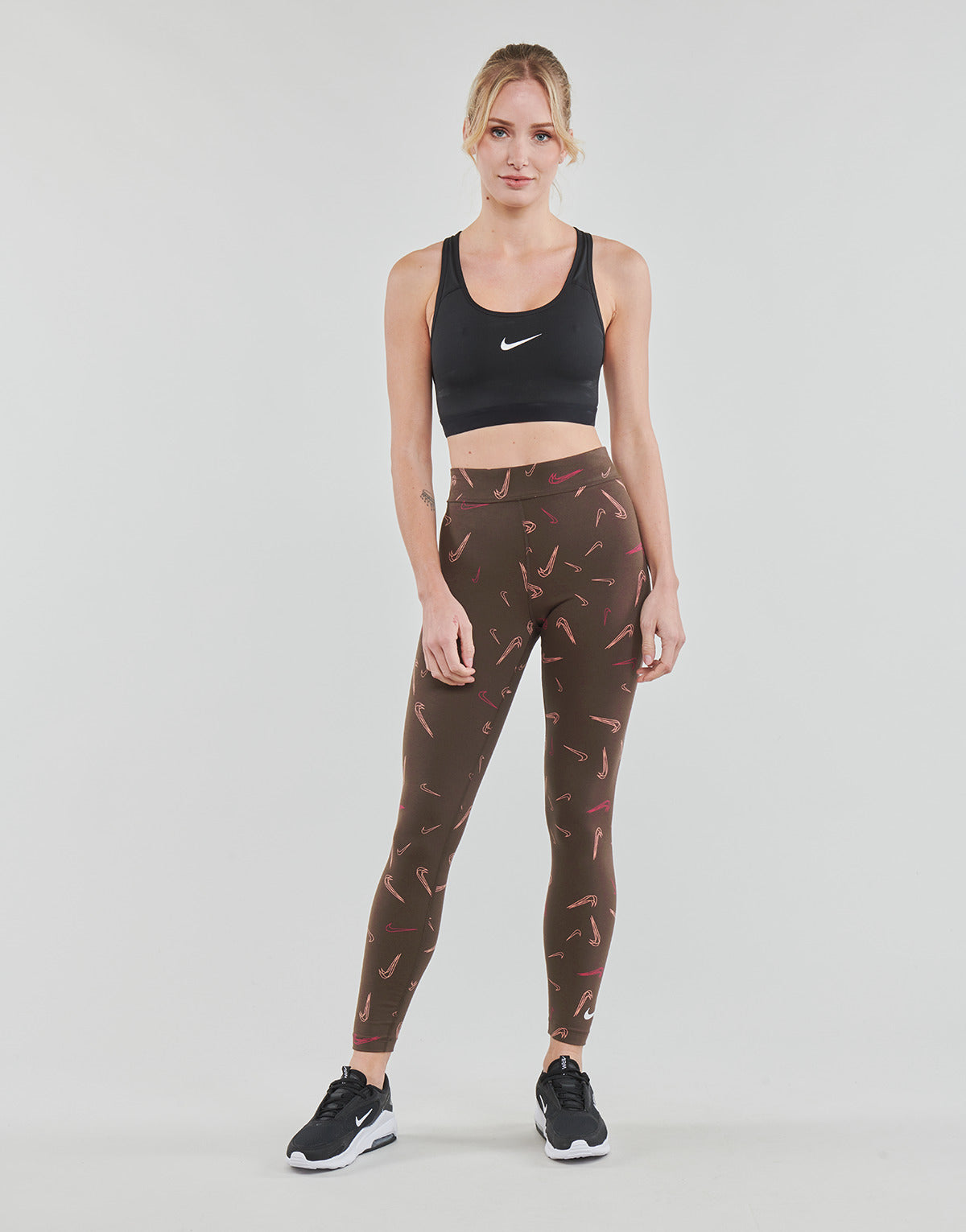 Collant Donna Nike  HW TIGHT AOP PRNT  Marrone