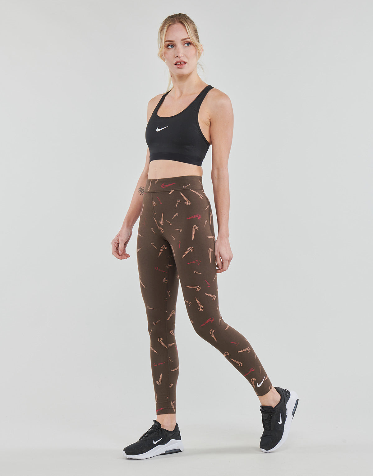 Collant Donna Nike  HW TIGHT AOP PRNT  Marrone