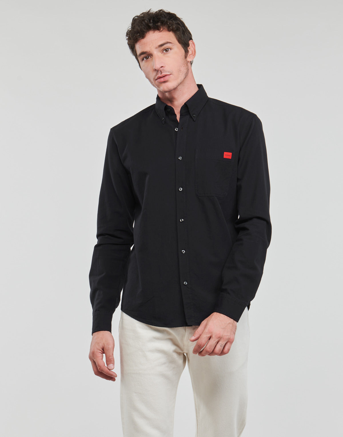 Camicia a maniche lunghe Uomo HUGO Evito Nero