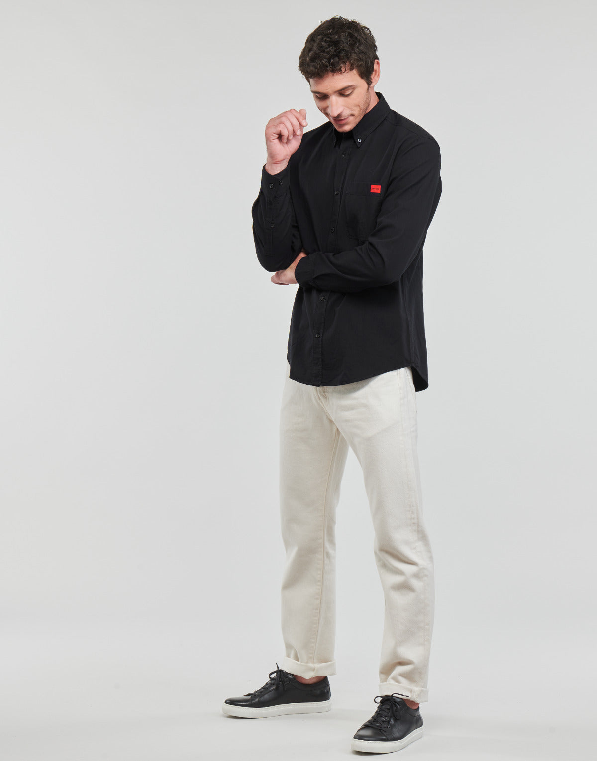 Camicia a maniche lunghe Uomo HUGO Evito Nero