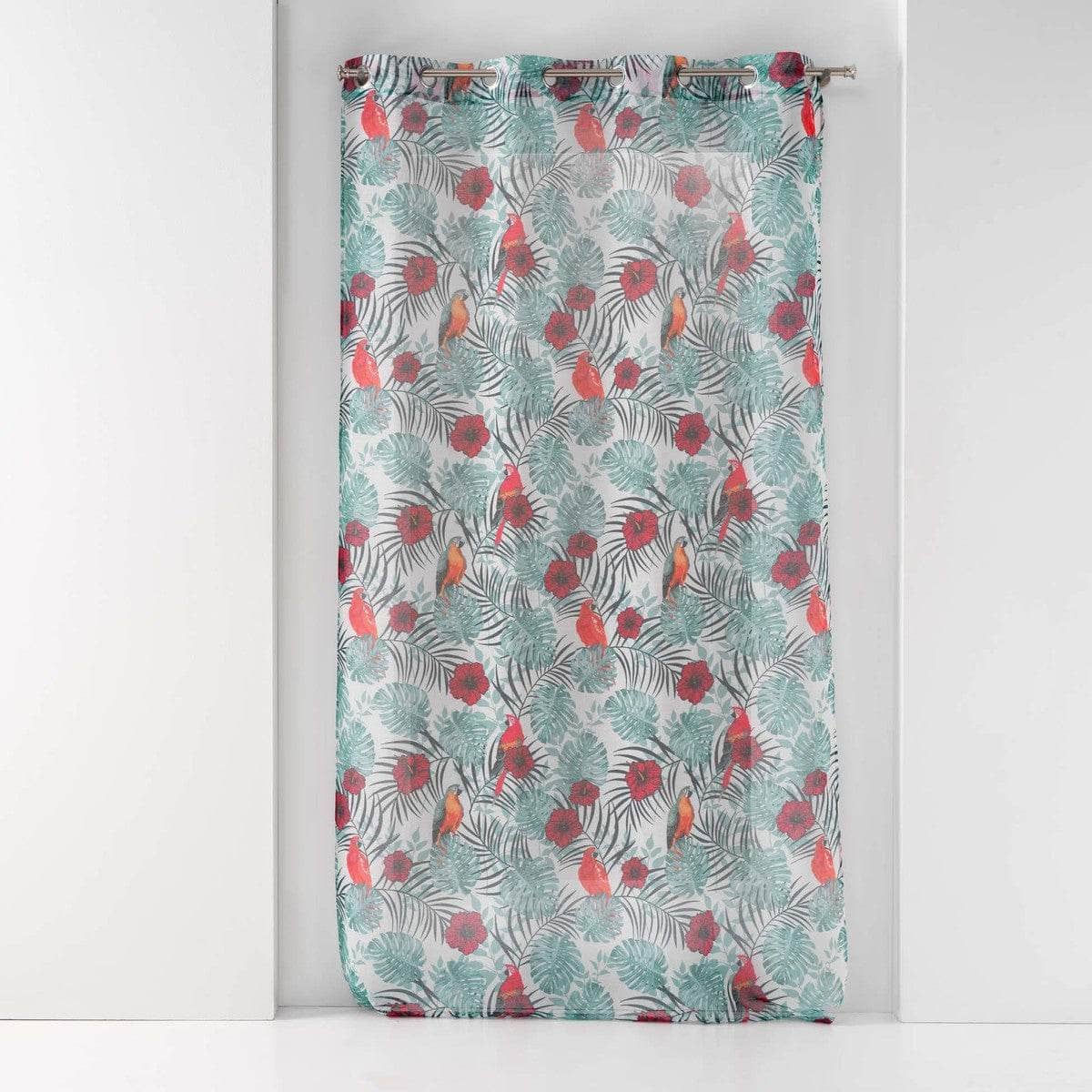 Tende Douceur d intérieur PANNEAU A OEILLETS 140 x 240 CM VOILE SABLE IMPRIME CARACAS BLAN Multicolore