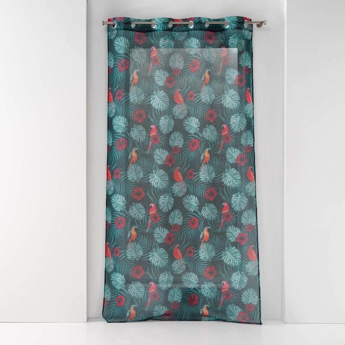 Tende Douceur d intérieur PANNEAU A OEILLETS 140 x 240 CM VOILE SABLE IMPRIME CARACAS BLEU Blu