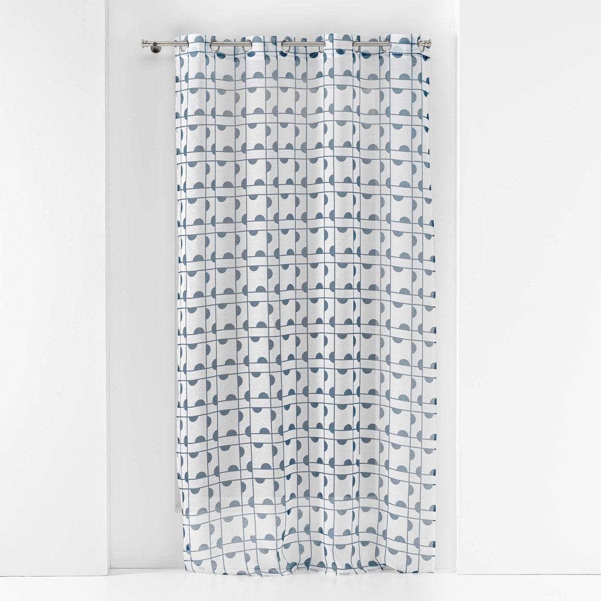 Tende Douceur d intérieur PANNEAU A OEILLETS 140 x 240 CM VOILE SABLE IMPRIME GABI BLEU Blu