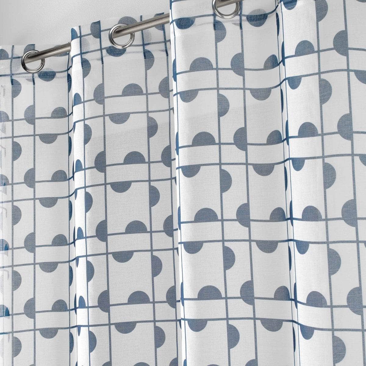 Tende Douceur d intérieur PANNEAU A OEILLETS 140 x 240 CM VOILE SABLE IMPRIME GABI BLEU Blu