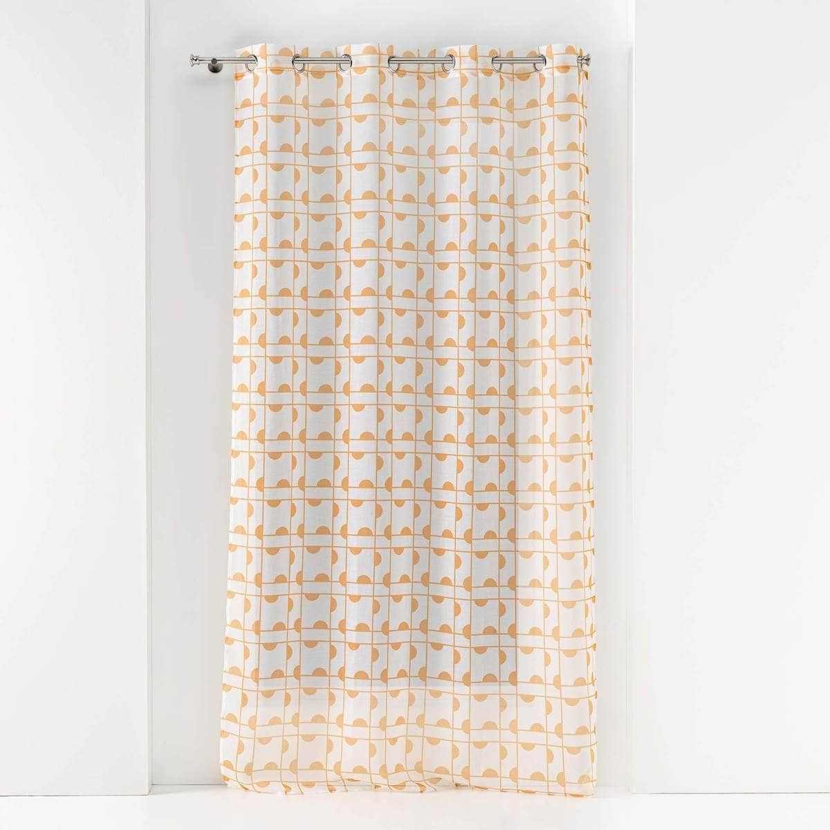 Tende Douceur d intérieur PANNEAU A OEILLETS 140 x 240 CM VOILE SABLE IMPRIME GABI MIEL Rosa