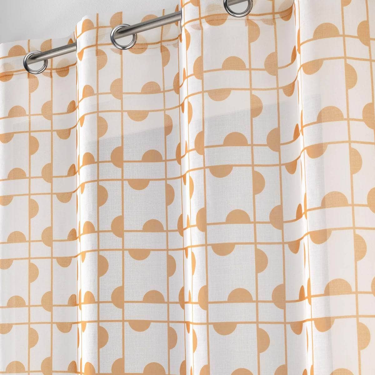 Tende Douceur d intérieur PANNEAU A OEILLETS 140 x 240 CM VOILE SABLE IMPRIME GABI MIEL Rosa