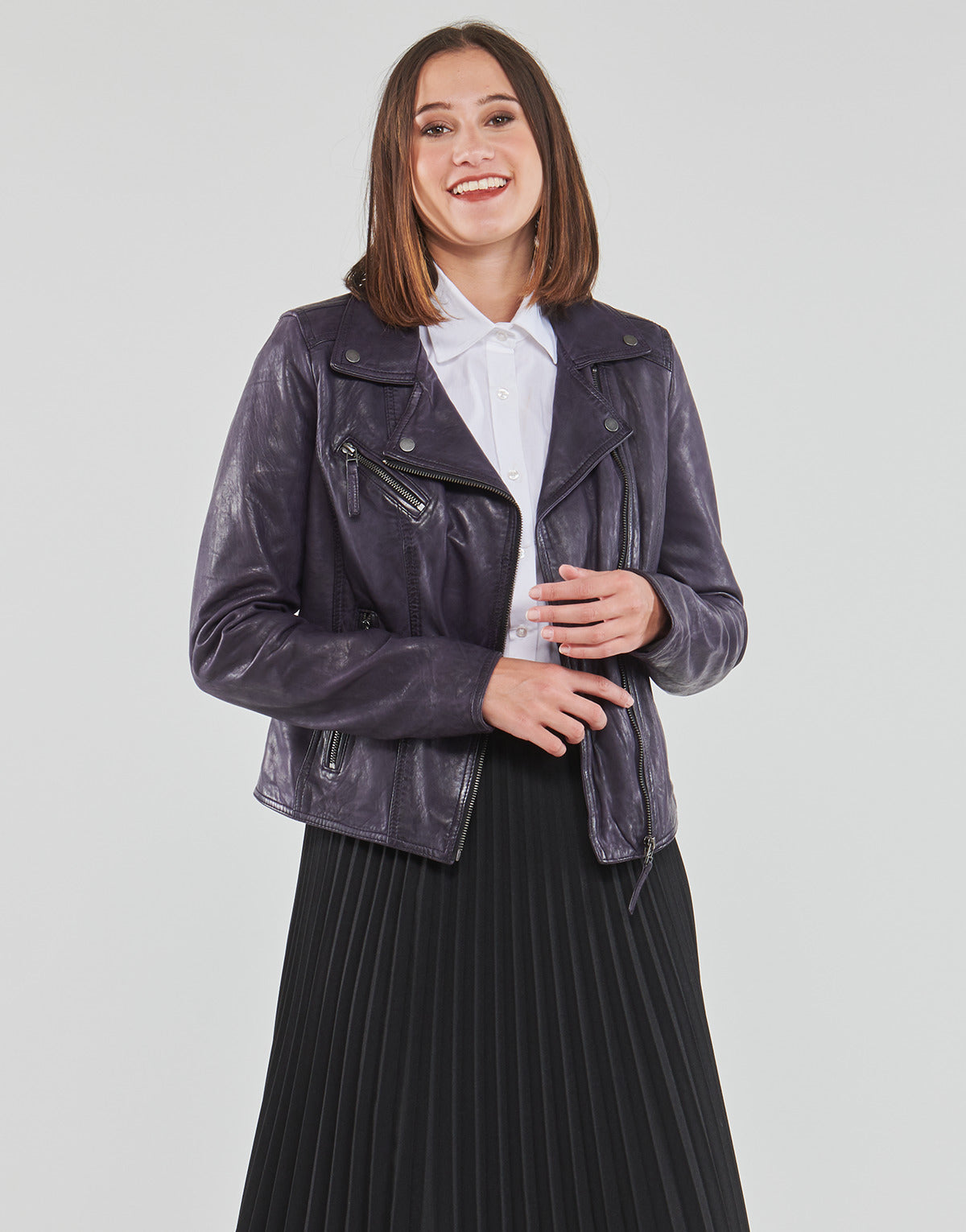 Giacca in pelle Donna Oakwood CLIPS 6 Viola