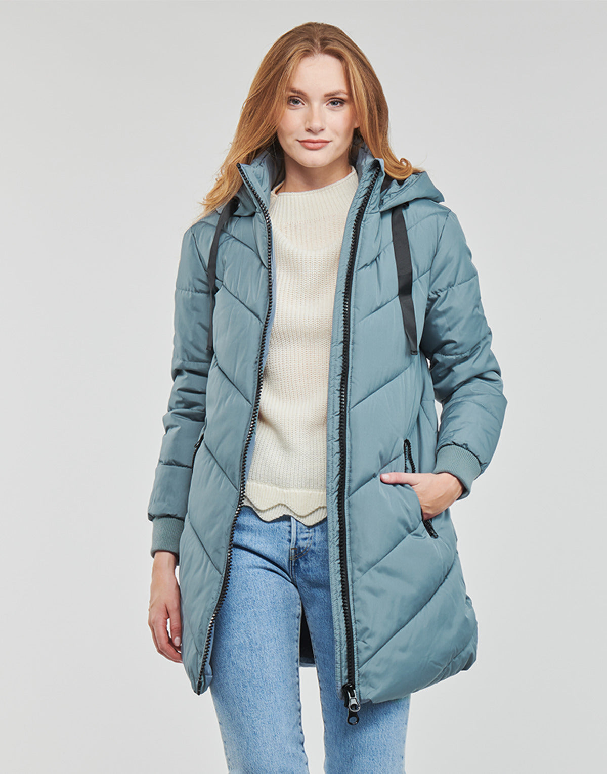 Piumino Donna JDY  JDYSKYLAR PADDED HOOD JACKET OTW  Blu