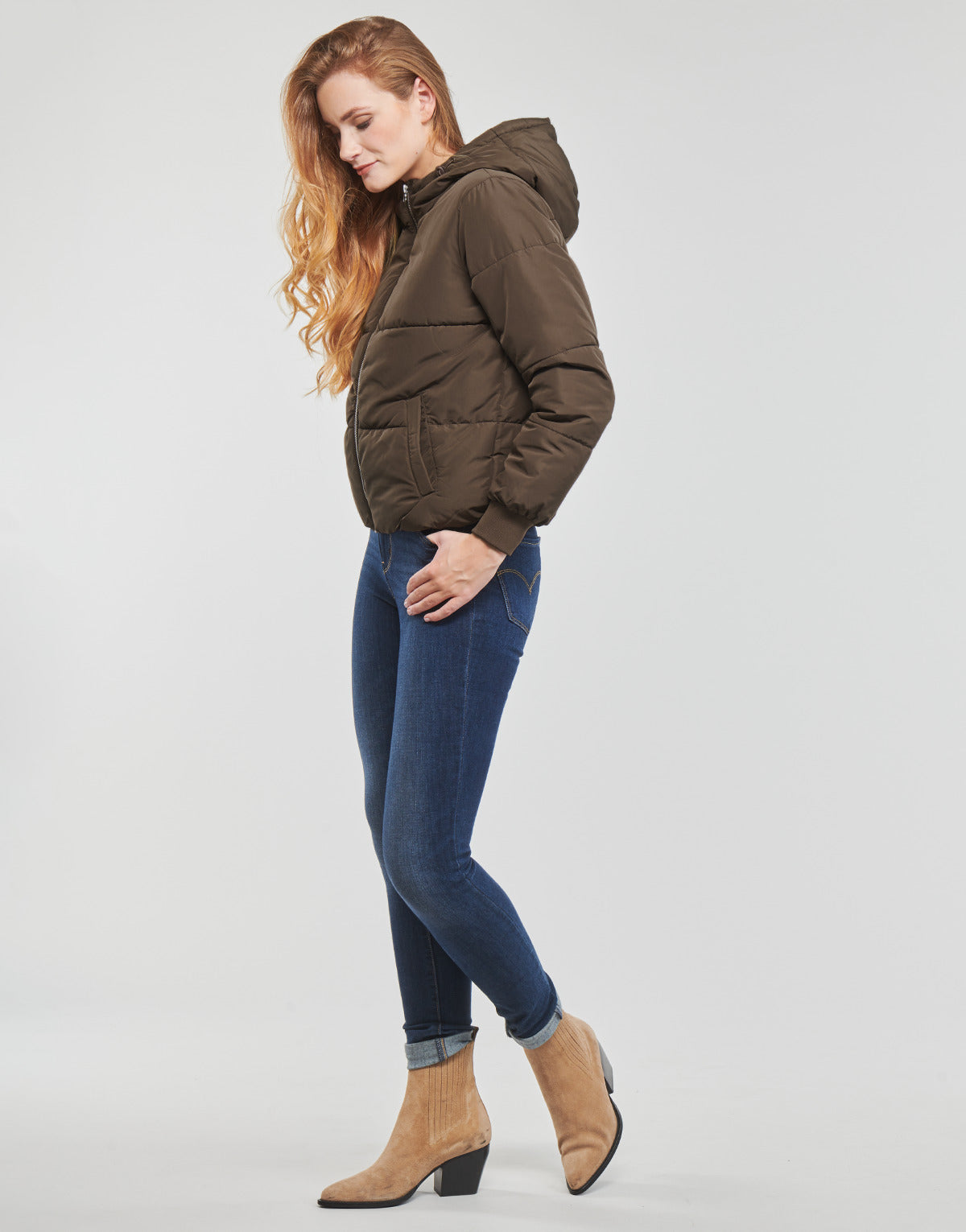 Piumino Donna JDY  JDYNEWERICA SHORT HOOD JACKET OTW  Marrone