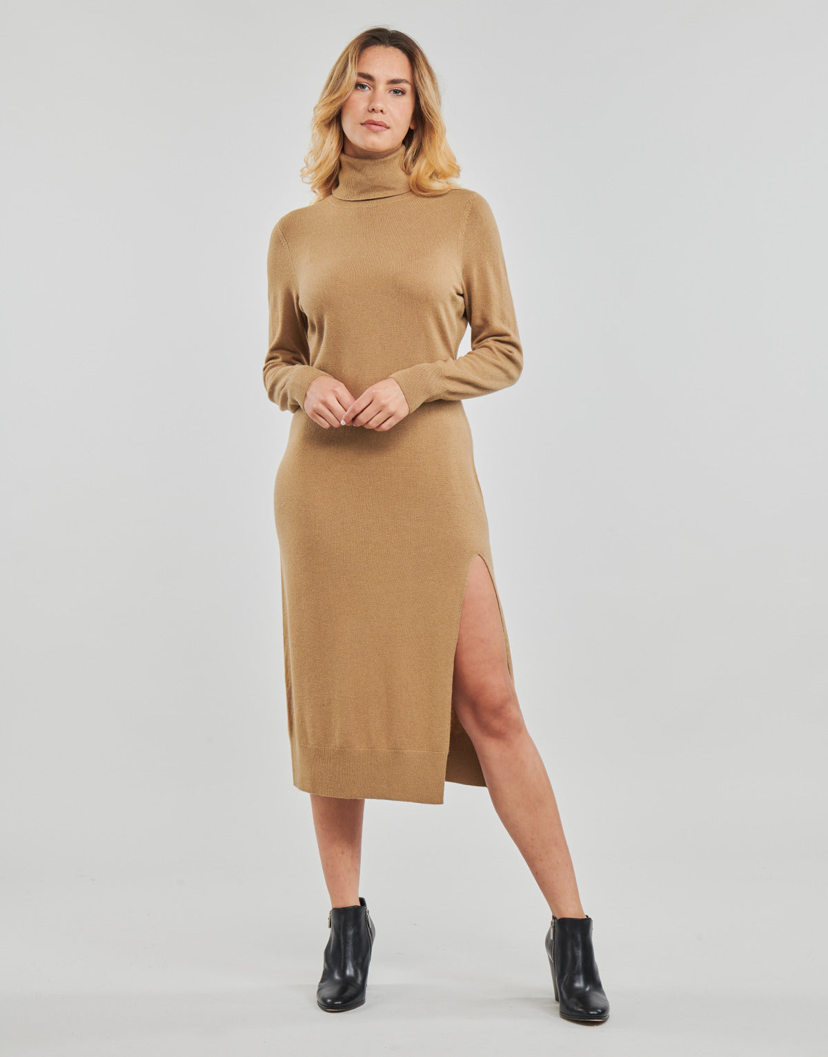 Abito lungo Donna MICHAEL Michael Kors EASY TNK SLIT MIDI Beige
