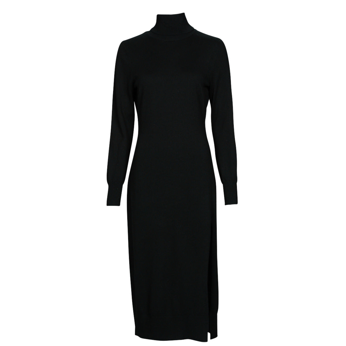 Abito lungo Donna MICHAEL Michael Kors TURTLE NK SLIT MIDI DRS Nero