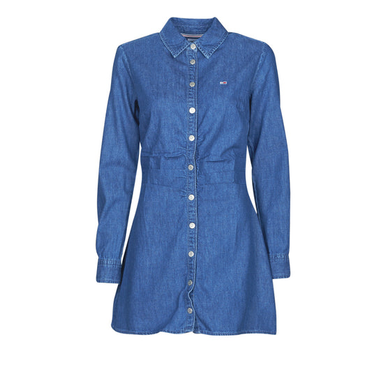 Abito corto Donna Tommy Jeans  TJW DENIM RUCHE DRESS  Blu