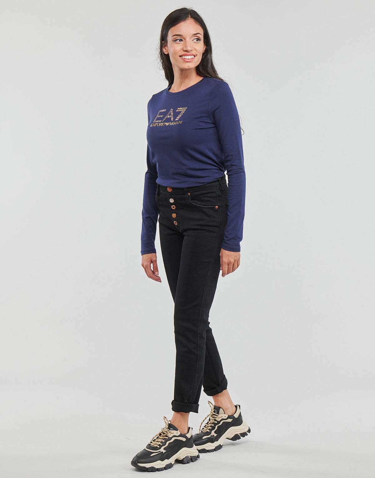 T-shirts a maniche lunghe Donna Emporio Armani EA7 8NTT51 Marine