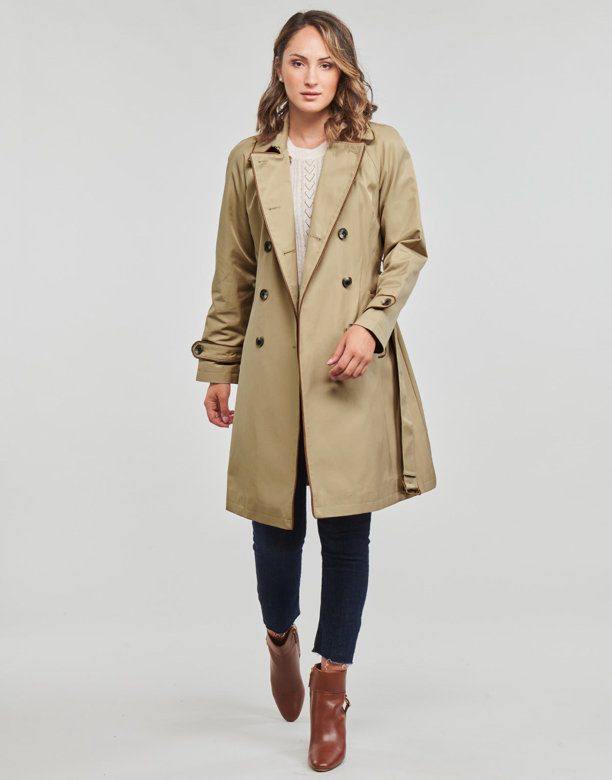 Trench Donna Lauren Ralph Lauren  LNG DB TNCH LINED COAT  Beige