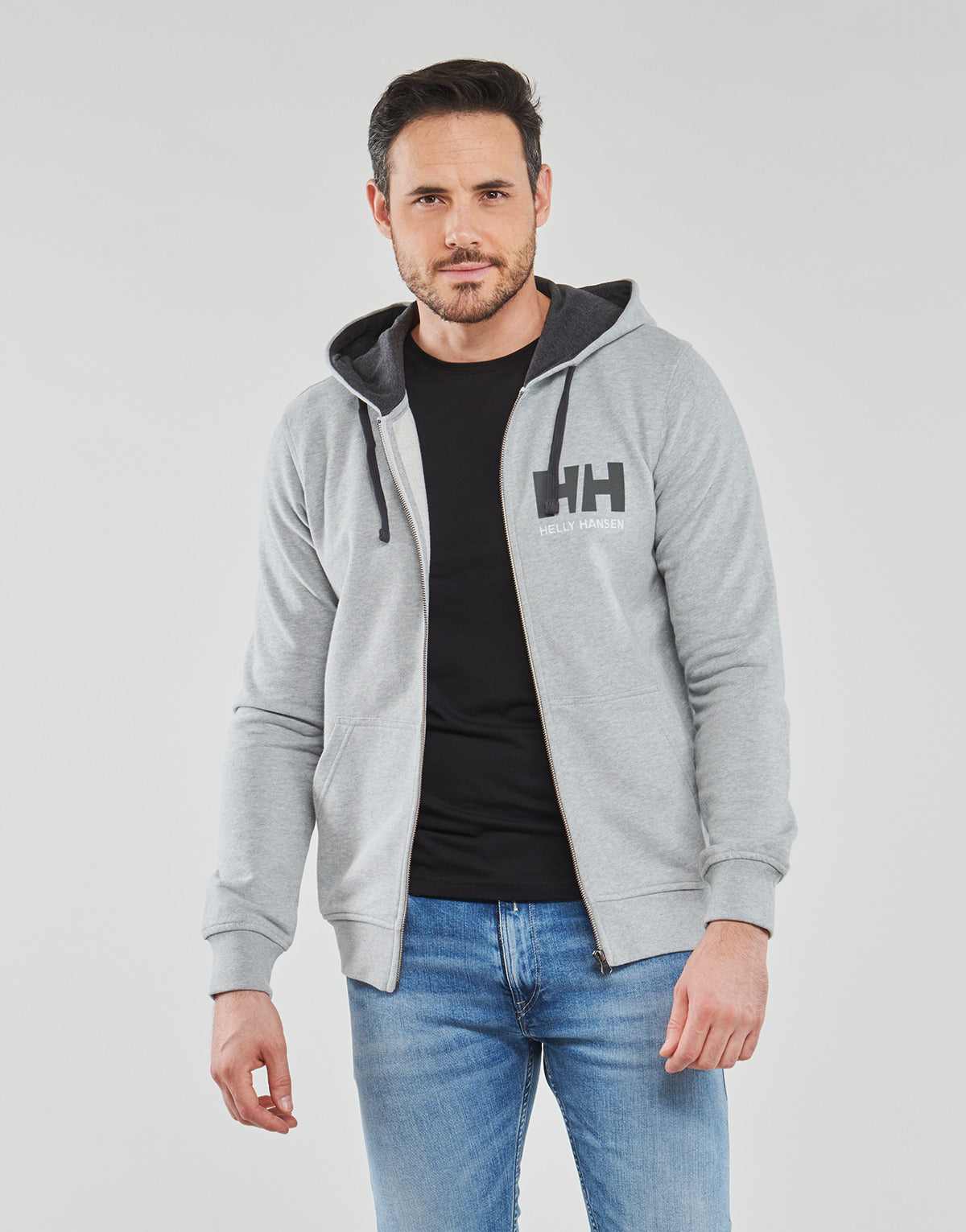 Giubbotto Uomo Helly Hansen HH LOGO FULL ZIP HOODIE Grigio