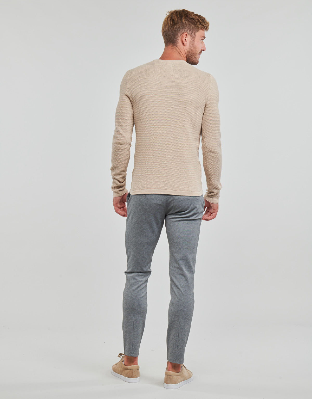 Maglione Uomo Only & Sons ONSPANTER LIFE 12 STRUC CREW KNIT Beige