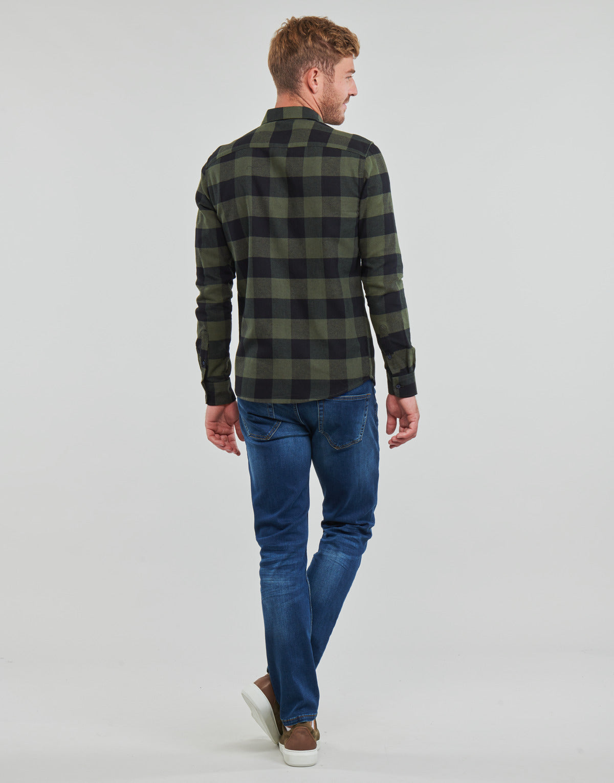 Camicia a maniche lunghe Uomo Only & Sons ONSGUDMUND LIFE LS CHECKED SHIRT Kaki