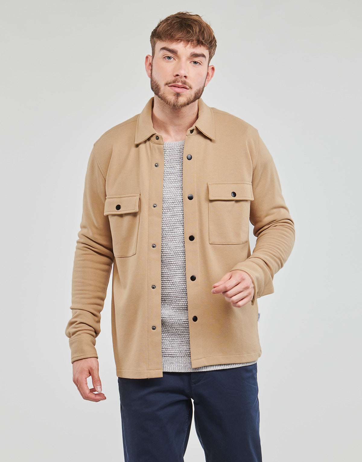 Giubbotto Uomo Selected SLHJACKIE SWEAT JACKET Beige