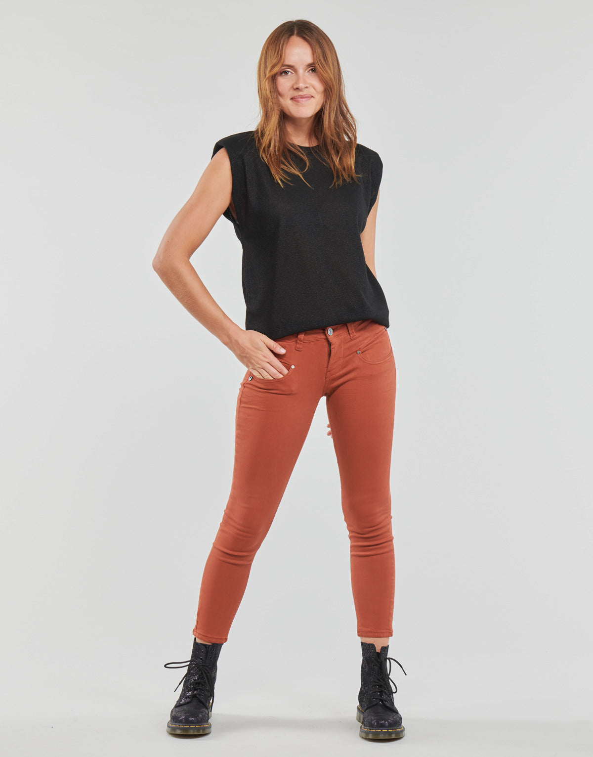 Jeans Slim Donna Freeman T.Porter ALEXA CROPPED S-SDM Rosso