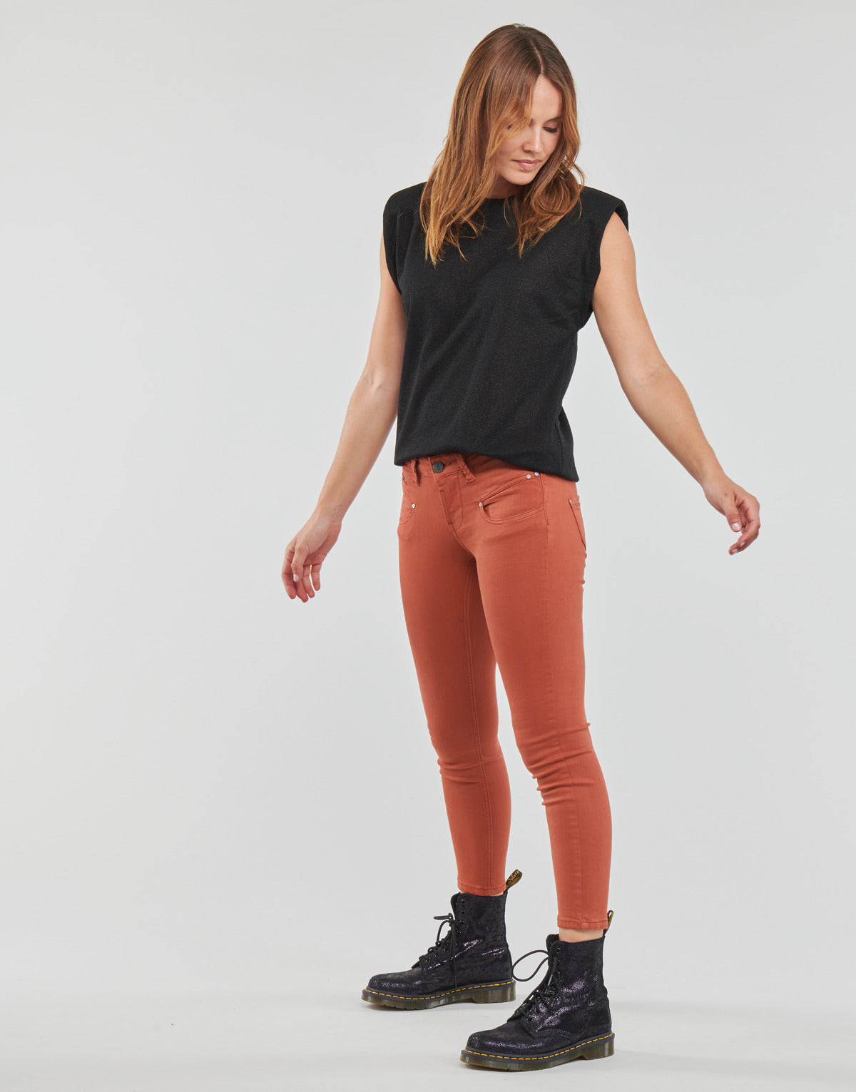 Jeans Slim Donna Freeman T.Porter ALEXA CROPPED S-SDM Rosso