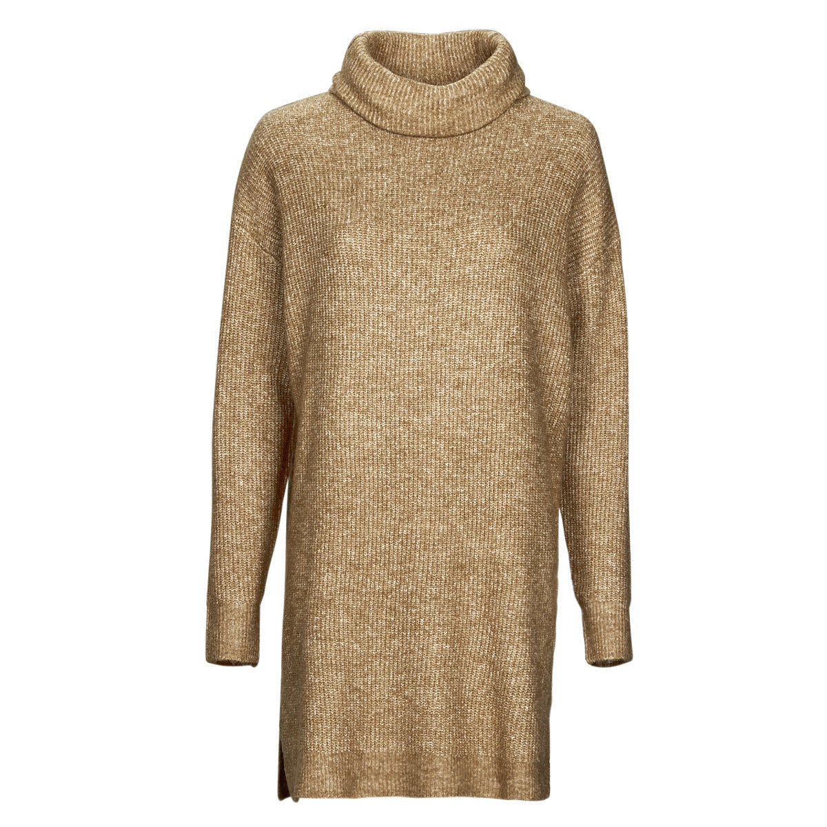 Abito corto Donna Vila VICILIA ROLLNECK L/S KNIT TUNIC/SU Beige