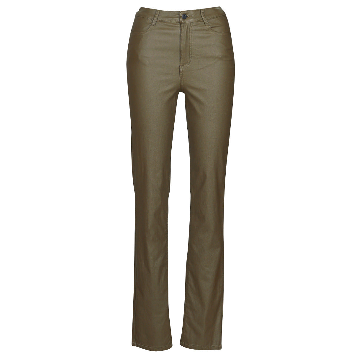 Jeans Slim Donna Vila VICOMMIT COATED HW STRAIGHT PANT Marrone