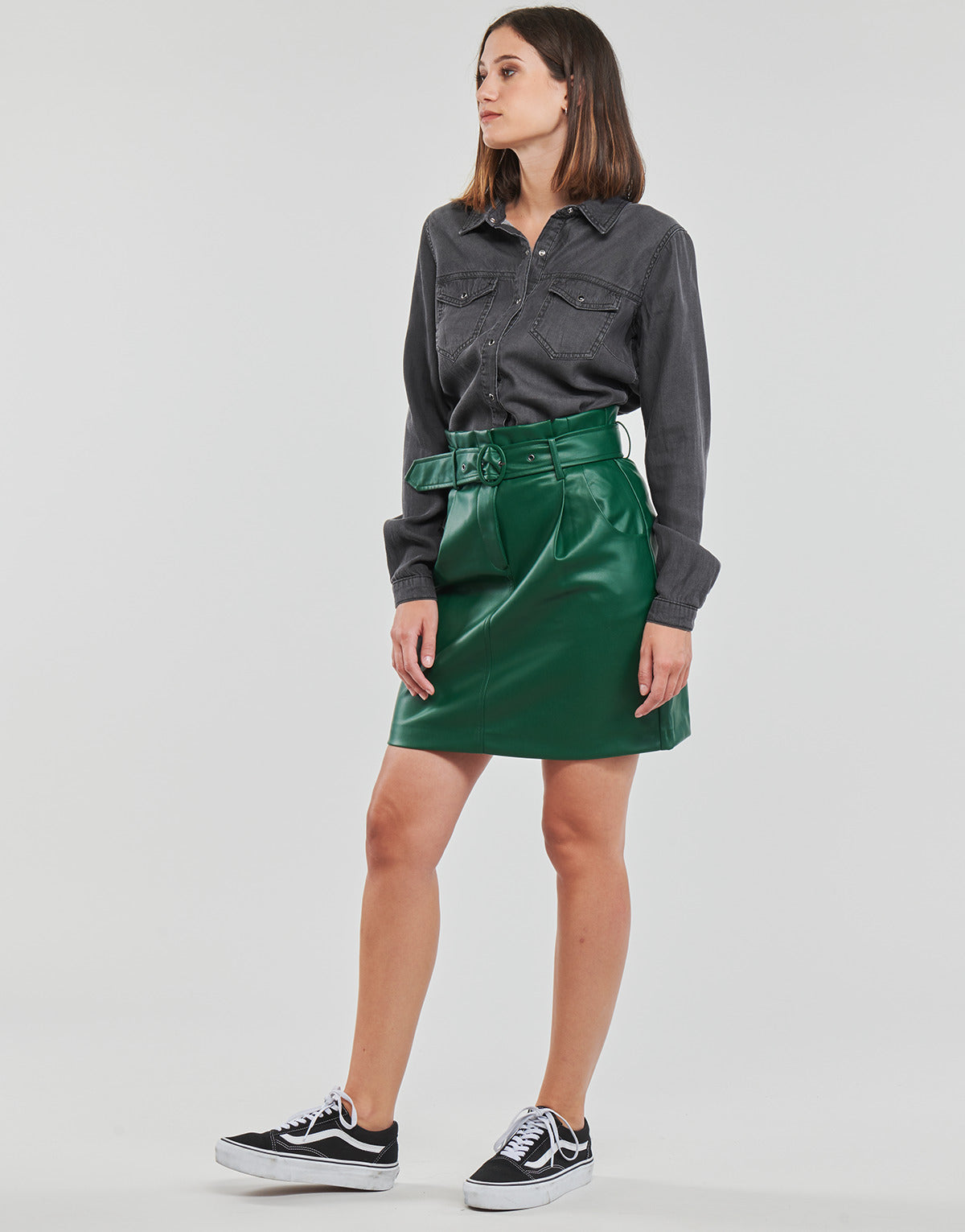 Gonna Donna Vila VICHOOSY HW COATED SKIRT Verde