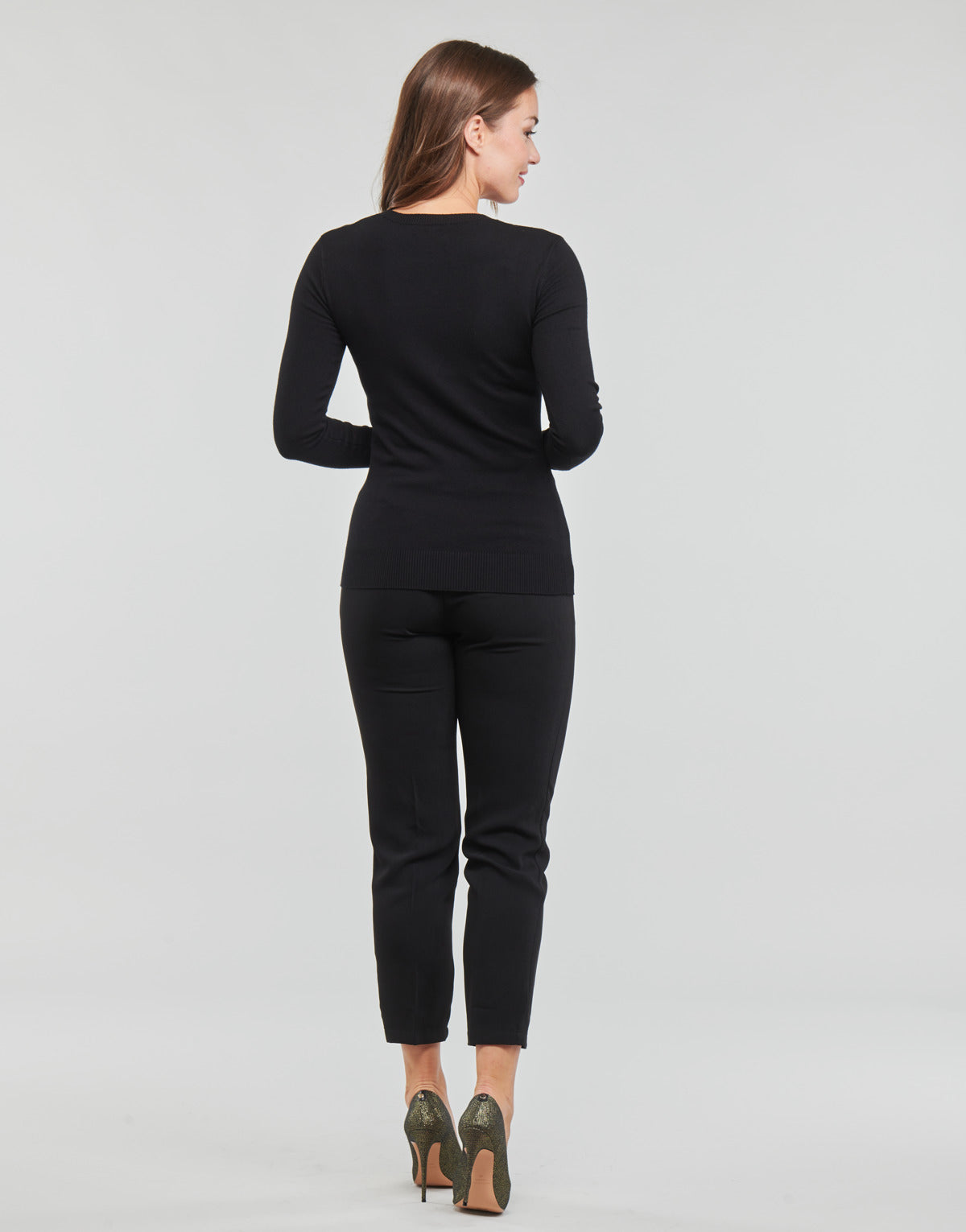 Maglione Donna Guess LEA RN LS Nero