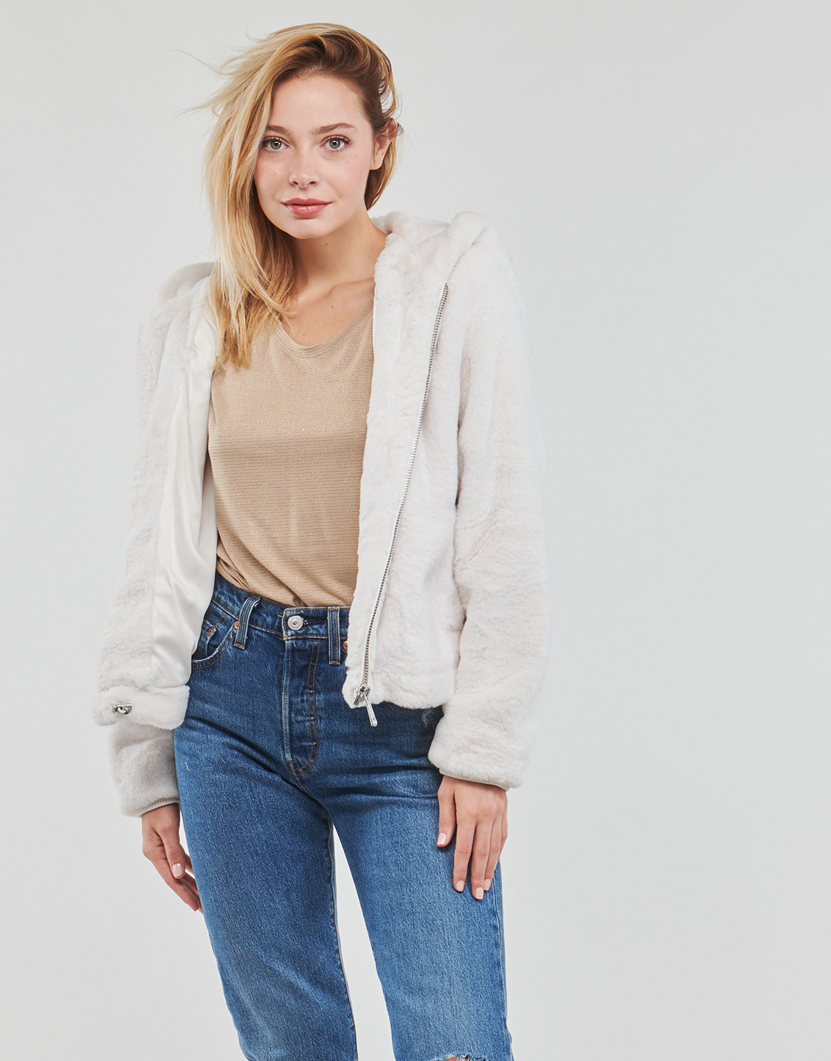 Giubbotto Donna Guess THEOLINE JACKET Beige